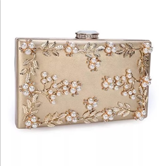 Chichitop pearl beaded evening clutch bridal wedd - Picture 2 of 8